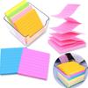 (8 Pads) Lined Sticky Notes 4x4 in Post, 8 Colors Self Sticky Notes Pad Its, Bright Post Stickies Colorful Big Rectangular Sticky Notes Ruled
