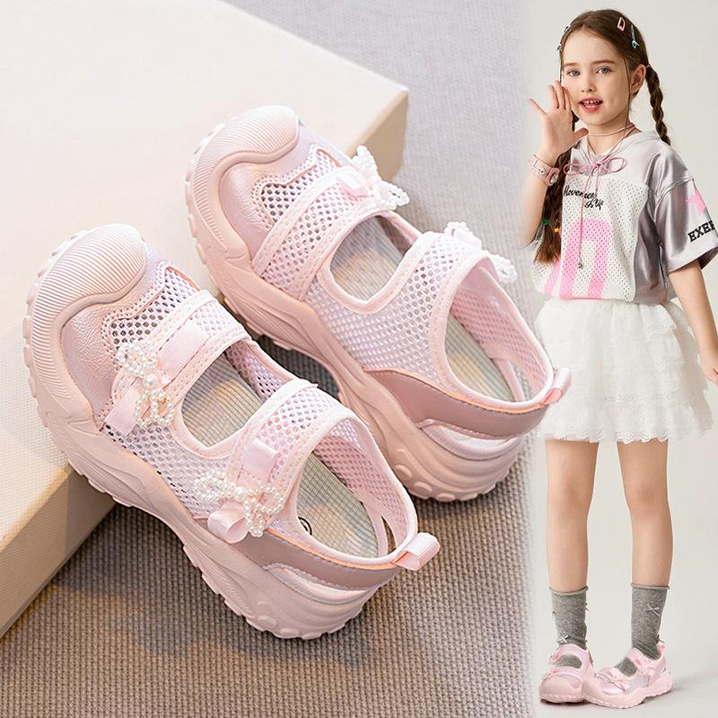 

Girls New Style Flip Flops - Children s Sports Mesh Shoes with Soft Bottomed Sandals 30 рожевий