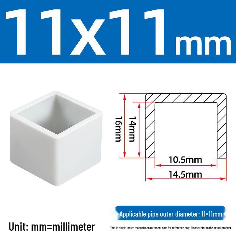 Silicone Anti-slip Chair Leg Cap - Heat Resistant, Square Rubber Sleeve for Steel Pipe with Protective Electroplated Finish