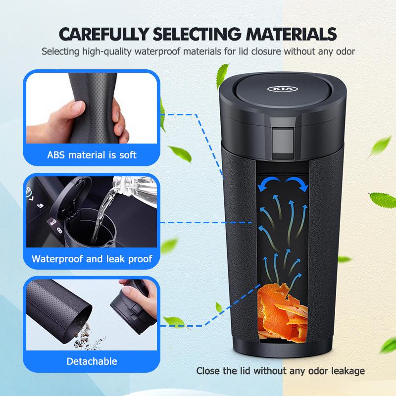 Universal Car Trash Can Cup Holders Garbage Storage Box Sticker For KIA Cerato Proceed Venga Stonic Picanto Sorento Stinger