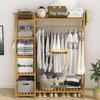 Bamboo Floor-Standing Clothes Rack & Wardrobe Organizer