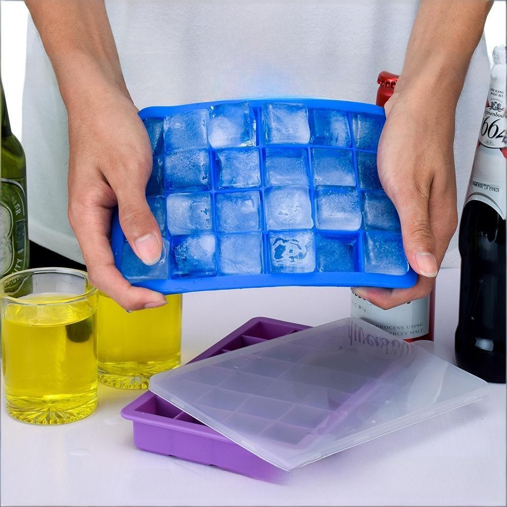 Silicone Ice Cube Tray With Lids For Food Storage And Jelly Molds For Baby Food And Fruit Puree