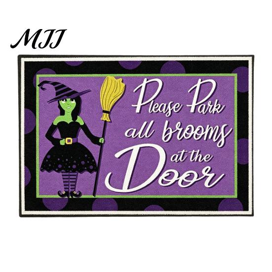 Indoor Balcony Entrance Mat 3D Halloween Rug, Spooky Welcome Absorbent Doormat, Festive Doorway Rug Non-Slip Diatomaceous Earth for Home Bathroom