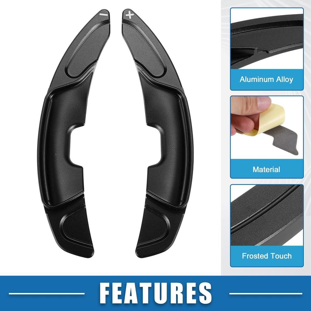 ABSOPRO Steering Wheel Shift Paddle Extensions for Lexus GS350 Aluminum 2 Pieces Covers/Shifter 2013-2015, Alloy, Black,