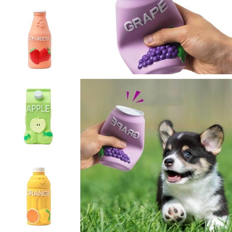 Durable And Fun Latex Pet Toy With Squeaky Drink Bottle Design
