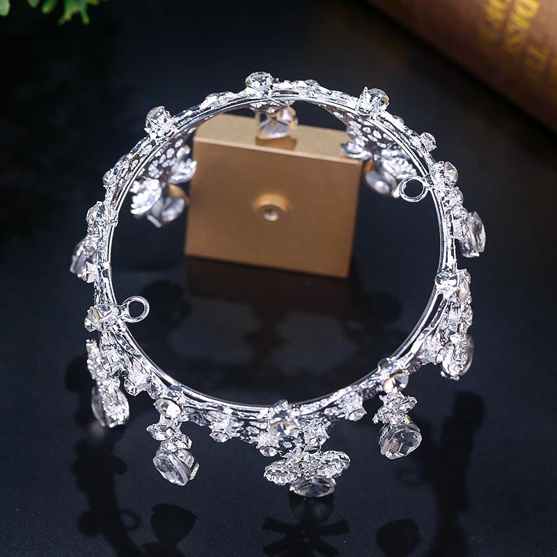 Children's Crown Birthday Crown Baroque Hairband Zircon Crown  Wedding Dress Headwear Large Crown  Bride's Crown