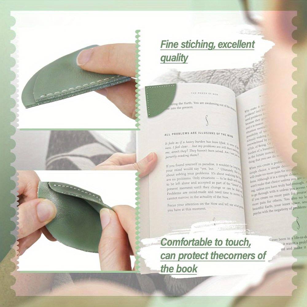 6pcs Fan-Shaped Page Book Marks Leather Corner Bookmark Book Accessories for Reading Lover Cute Handmade Book Reading Gift for Book Lovers