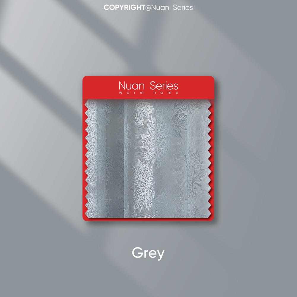 

1 шт. Серия Nuan Простая и универсальная однотонная полупрозрачная занавеска жаккардового типа с кольцами из тюля для гостиной, спальни, балкона, окна, домашнего декора W250cm x L260cm серый