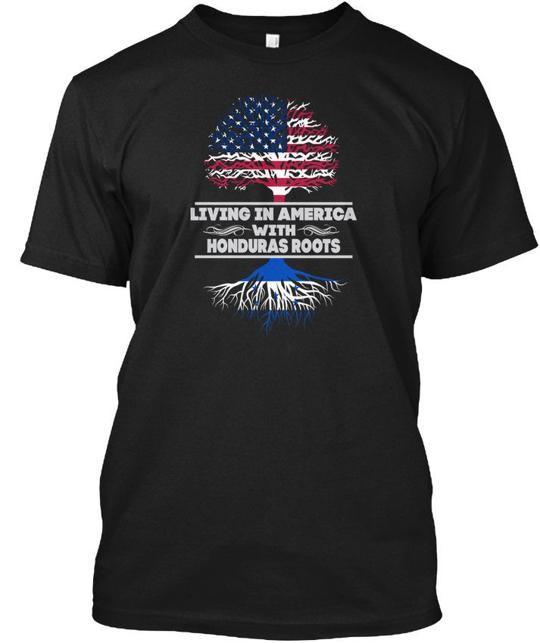 

America With Honduras Roots S T-Shirt Made in the USA Size to 5XL S
