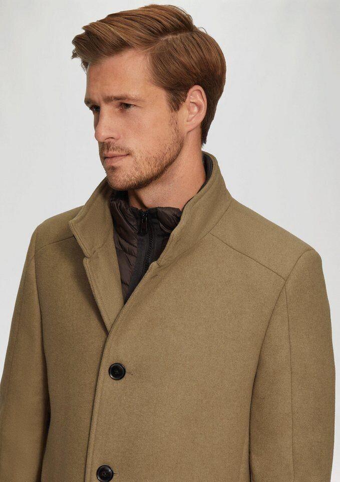 s.Oliver Coat Made of a Wool Blend with a Fixed Quilted Insert (2149194) Brown