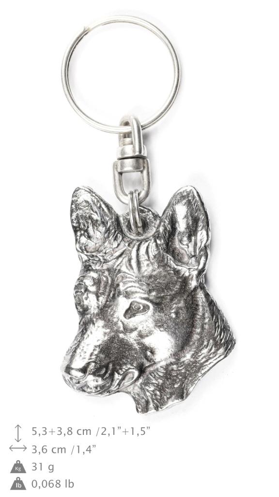 Basenji, African Bush Dog, Congo Dog - Silver-plated Dog Pendant, Handbag Decoration, Backpack Pendant by Art-Dog Brand