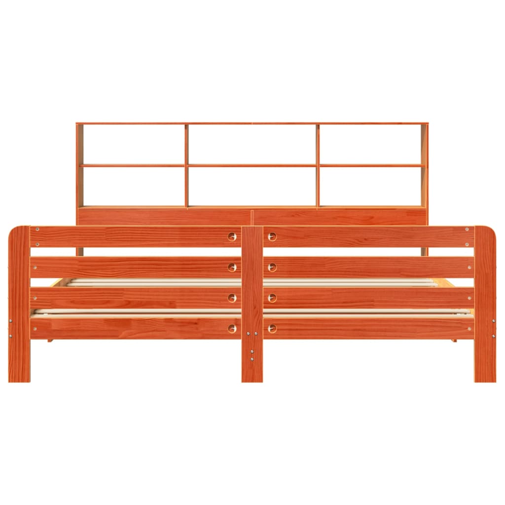 Solid Wood Bed without Mattress Wax Brown 200x200 cm Pine Wood