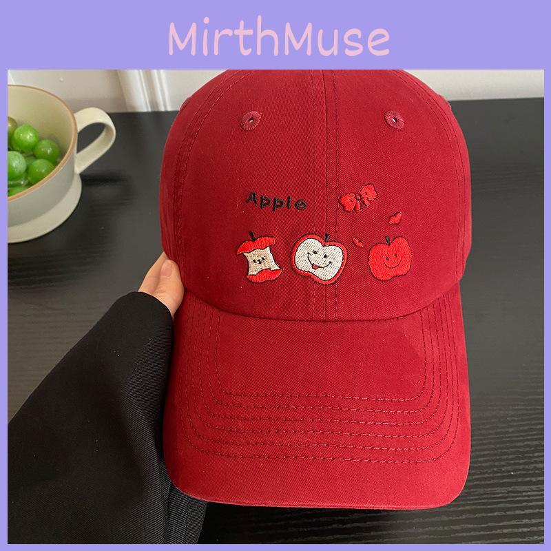 Red Baseball Cute Hat With Embroidery Ideal For Spring Outfits Women For