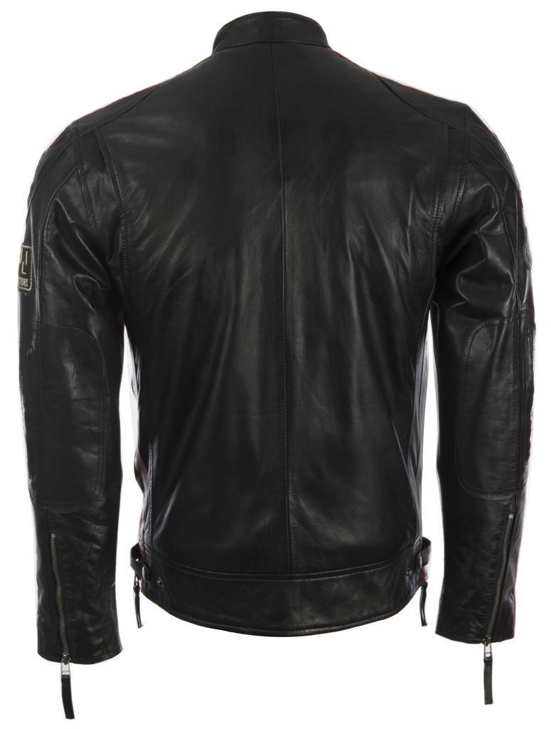 AVIATRIX Herren Leder Racing Biker Jacke (CXUS) - Schwarz