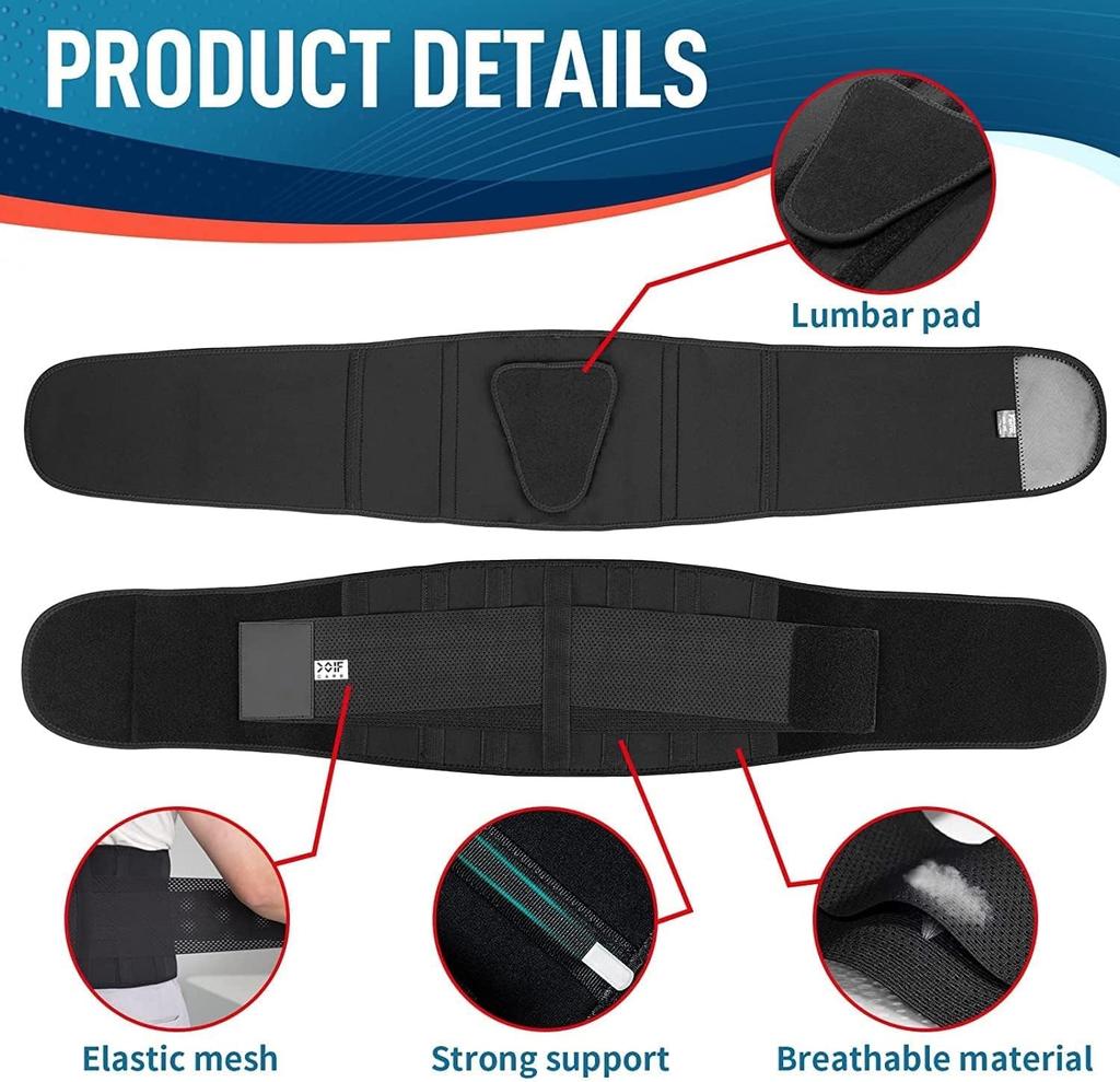 COIF Premium Lumbar Support Belt for Lower Back Pain Relief | Orthopedic Waist Support Brace with Double Compression | Sciatica, Slip Disc & Hern