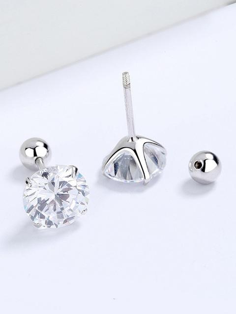 1Pair  Sterling  tragus Piercing Helix Studs Earrings for Women Girls Zircon Hoop Nose Ring Conch Body Piercing Jewelry