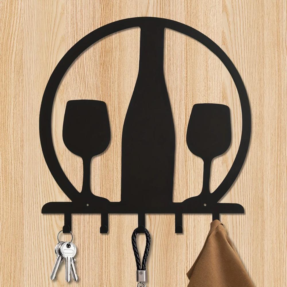 Metal Silhouette Key Hooks - Living Room Wall Decor and Wall-Mounted Holder. Versatile for Keys, Towels, Stylish Decorative Hook