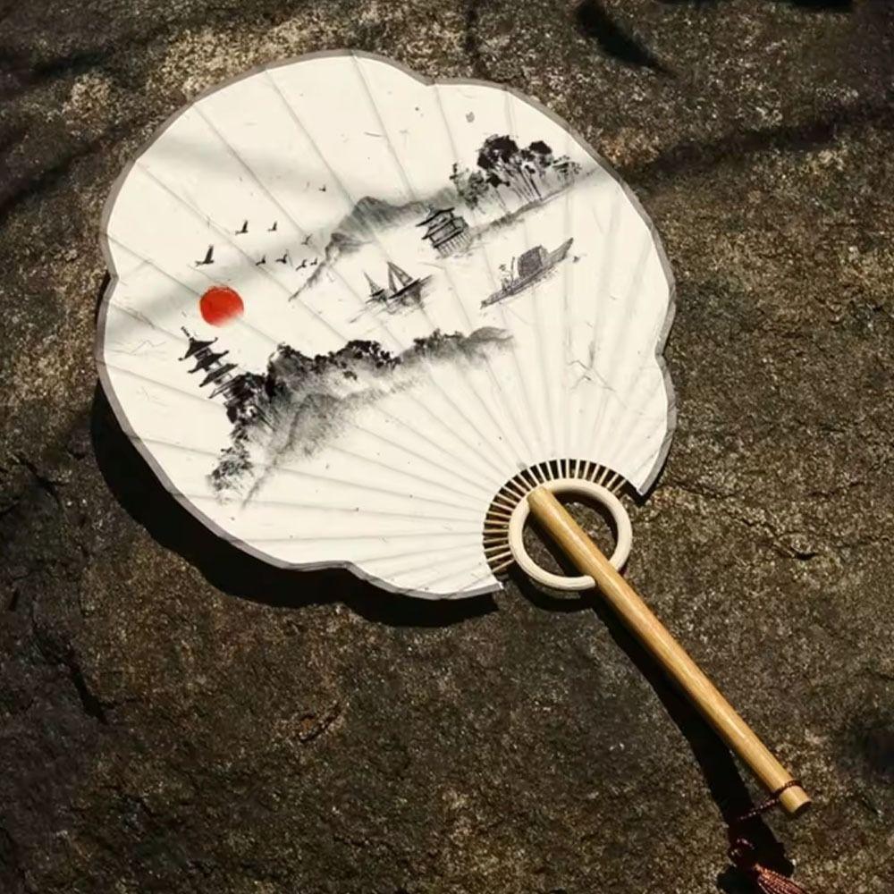 Bamboo Handle DIY Fan Blank DIY Hand Painted Fan Painting Versatile Round Fan