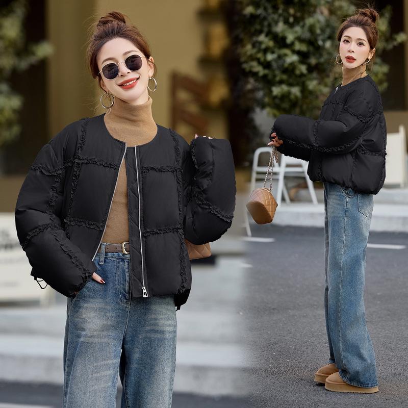 

Женский зимний пуховик 2024 года с оборкой - Утепленная, модная верхняя одежда XL 130-145 lbs