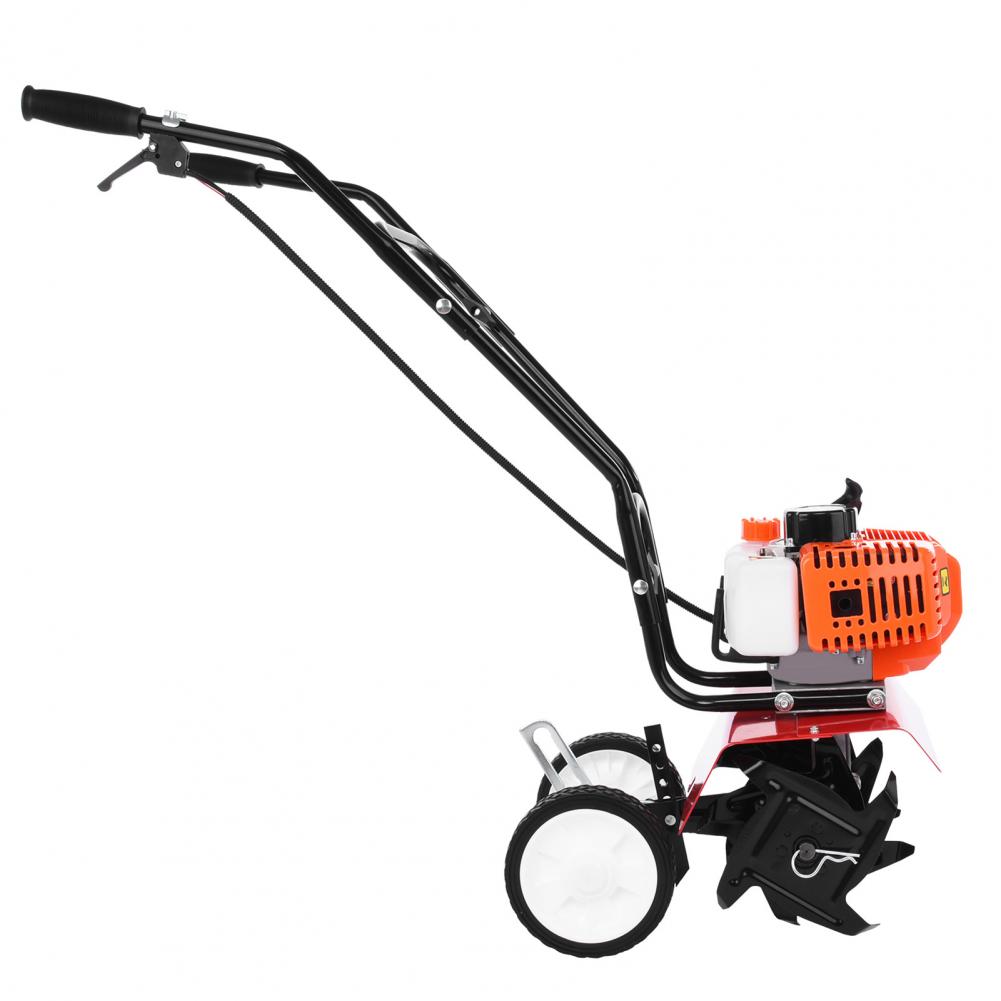 52cc Petrol Cultivator 2 Stroke 9000RPM 1.2L Fuel Tank 6-inch Working Depth 7.9-inch Tilling Width Digging 3HP/1.65kW Tiller