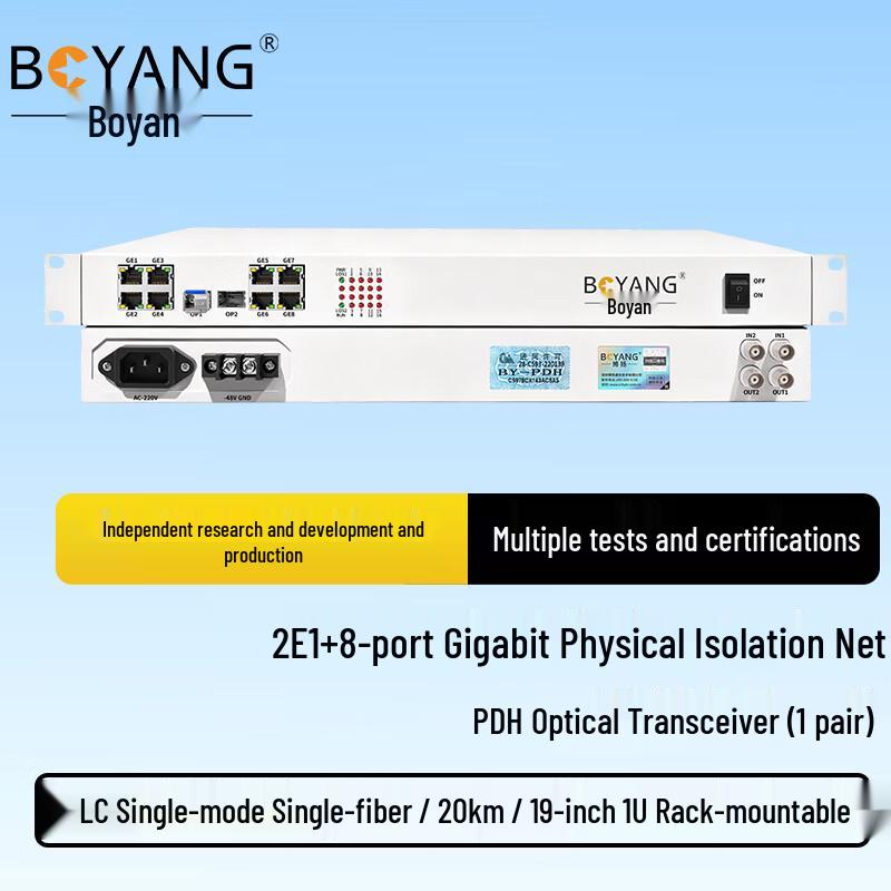BOYANG 2E1+8GE PDH Optical Transceiver