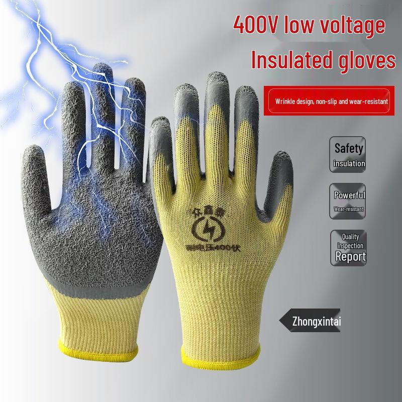 Electrician s 380V Insulated Rubber Gloves - Low-Voltage, Non-Slip, Flexible, Wear-Resistant.