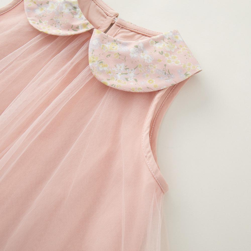 Sweet Sleeveless Princess Dress for Infant Girls Mesh Splicing Tutu Dress Casual Daily Party Baby Girl Mesh Princess Dress