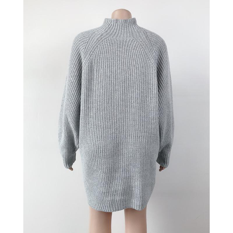 Herbst- und Winter-Neuheiten mittellange Raglanärmel Damenstrickwaren, Langarm-Pulloverkleid mit halbem Rollkragen, um warm und elegant zu bleiben YL1307