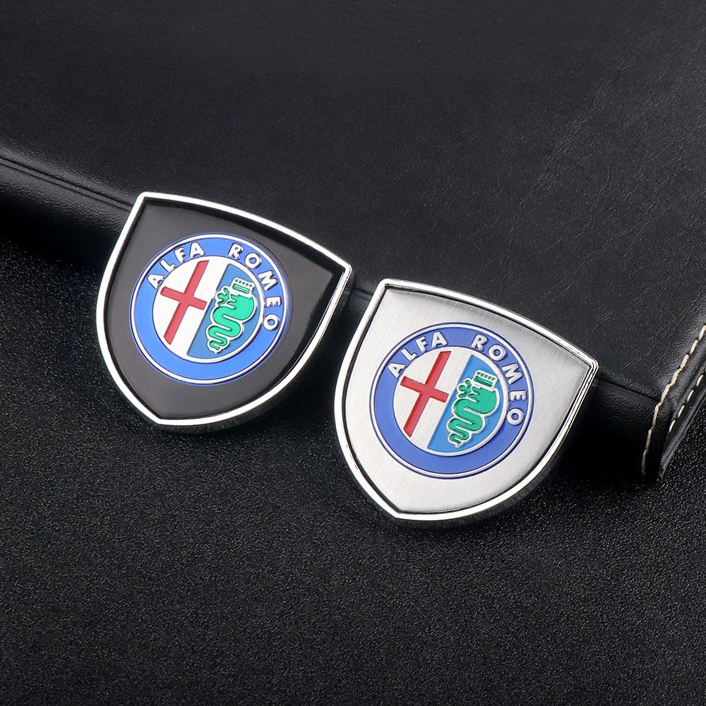UHNPV1 TFLGX1 Car Styling Metal 3D Chrome Car Emblem Badge Decal Sticker For Alfa Romeo Giulietta Giulia GT Mito Brera F1 Stelvio Tonale