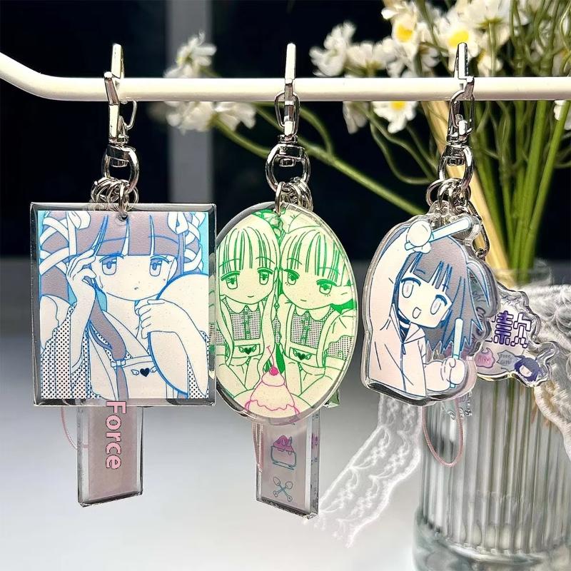 1Pcs Cute Cartoon Hanging Decoration Anime Resin Acrylic Phone Lanyard Keychain Pandent Gift For Girls And Boys