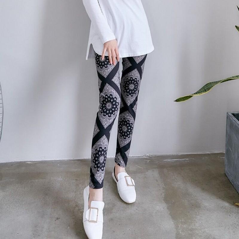 Dámské legíny s kresleným potiskem, s vysokým pasem, slim střihu – Plus size, trendy, elastické, ideální na jaro a podzim.