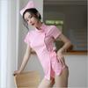 Sexy Lingerie Female Sexy Uniform Cute Pink Nurse Costume Rhinestone Lace Up Seduction Nightclub Professional Roles Play