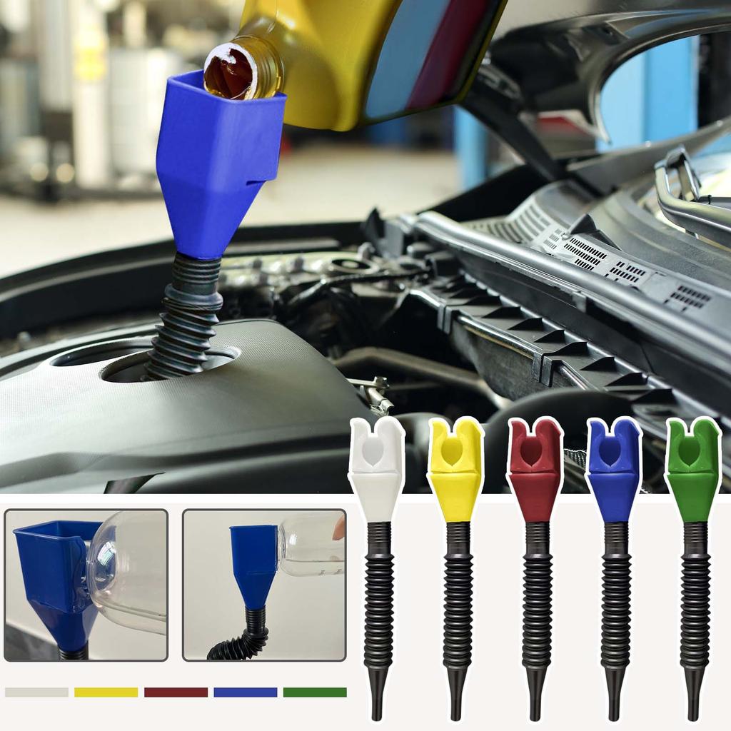 Flexible Draining Tool Snap Funnel, Flexible Funnel, Flexible Funnel,Spill-Free, Wide Mouth And Hand-Free For Automotive Oil And Household Uses