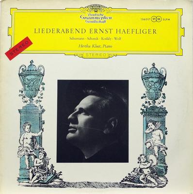 LP Record ERNST HAEFLIGER HERTHA KLUST  Liederabend 136017ST33SLPM Deutsche Grammo 1959 Germany Classical Used
