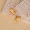 European Retro Geometric Leaf & Heart Stainless Steel Stud Earrings