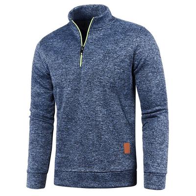 Maglioni in maglia tinta unita autunno inverno da uomo, a maniche lunghe, con cerniera, colletto alto, maglieria sportiva