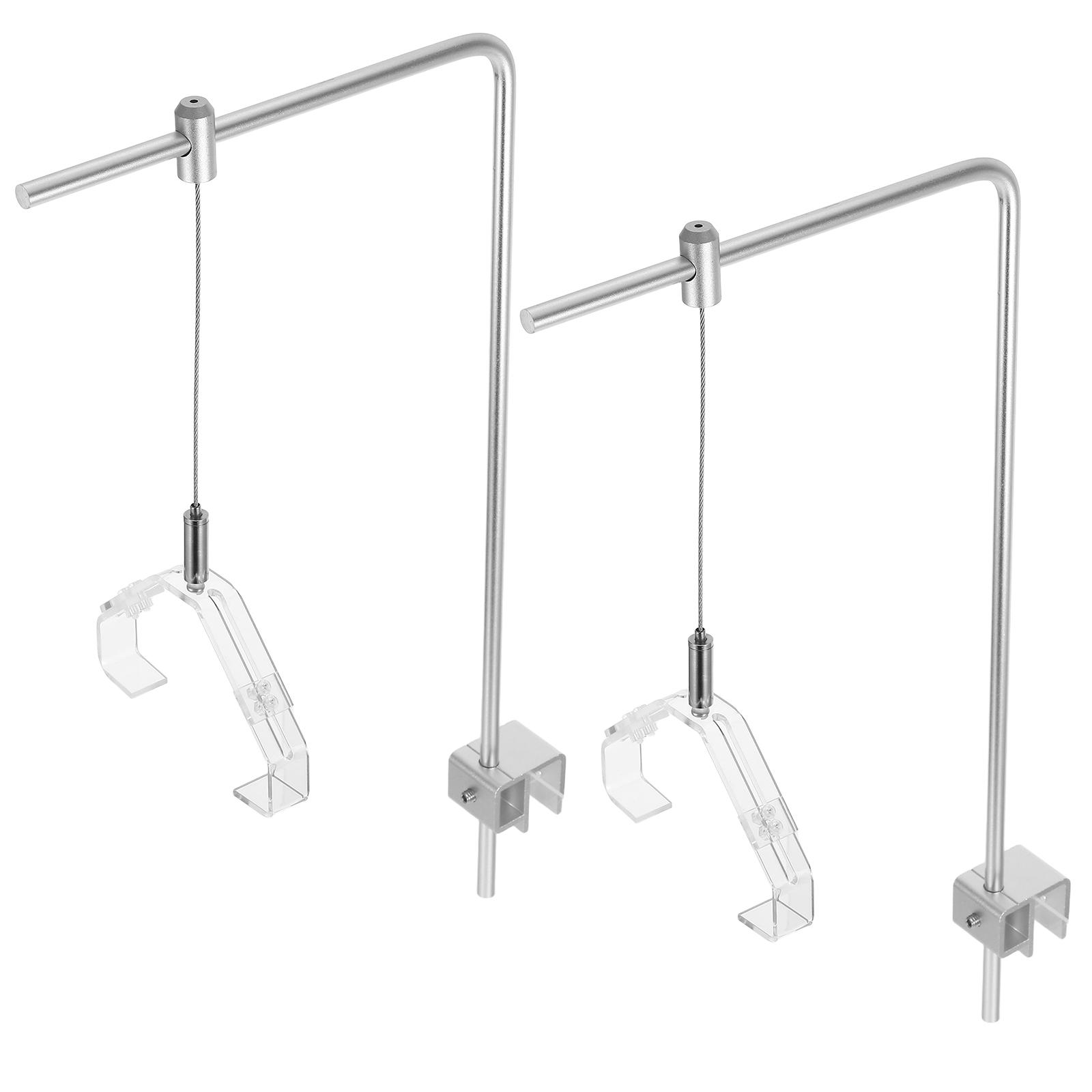 

2pcs Fish Tank Light Bracket Aquarium Lamp Rack Aluminum Adjustable Height Rimless Tank Saltwater Freshwater Easy Install New AU Plug