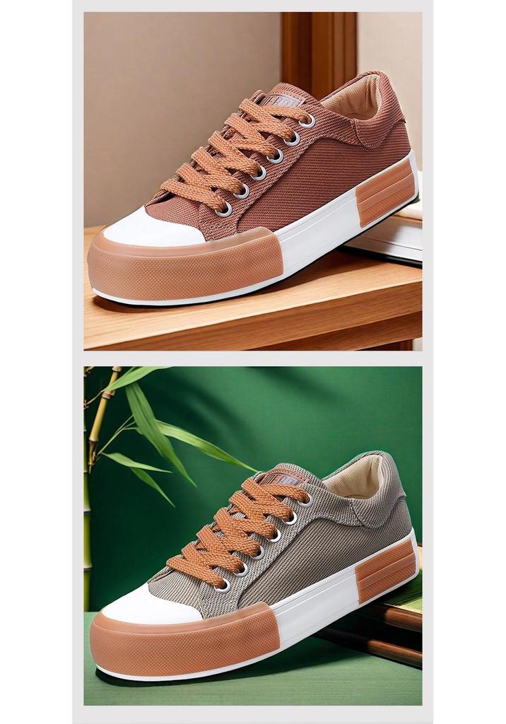 2026 Spring Men's Korean Style Casual Canvas Shoes - Versatile, Trendy, Flat Bottom, Low Top Board Shoes