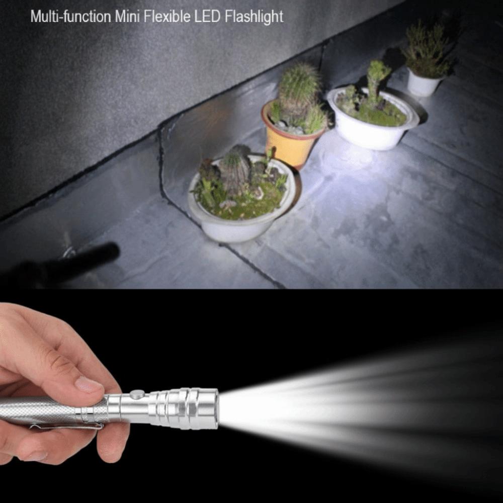 Telescopic Stretching Magnetic Pickup Tool 3 LEDs Flexible LED Flashlight  Corner Picking