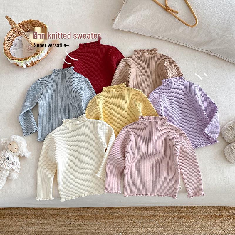 2025 Winter Mädchen Dick Gestrickter Pullover - Einfacher, Modischer Einfarbiger Pullover für Babys und Kinder