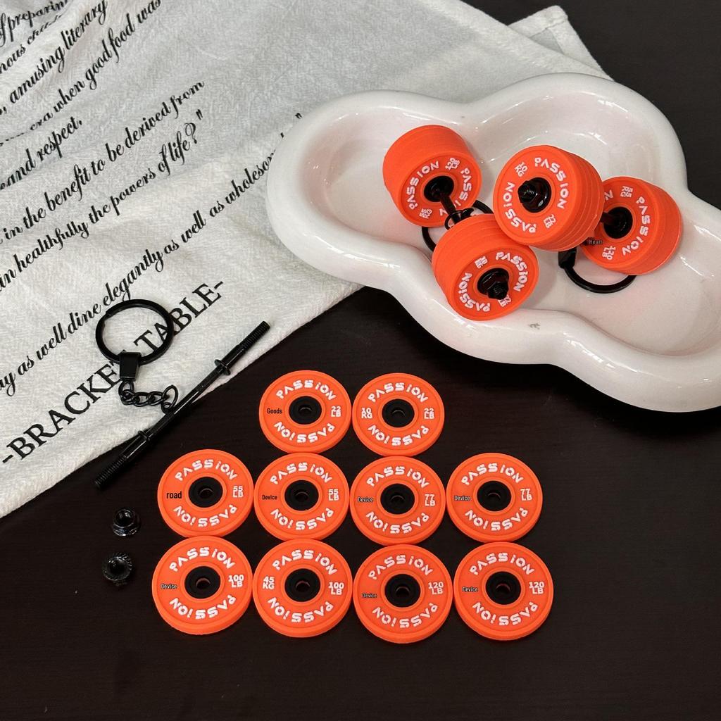 Miu Series Mini Barbell & Dumbbell Plate Keychain Bag Charm