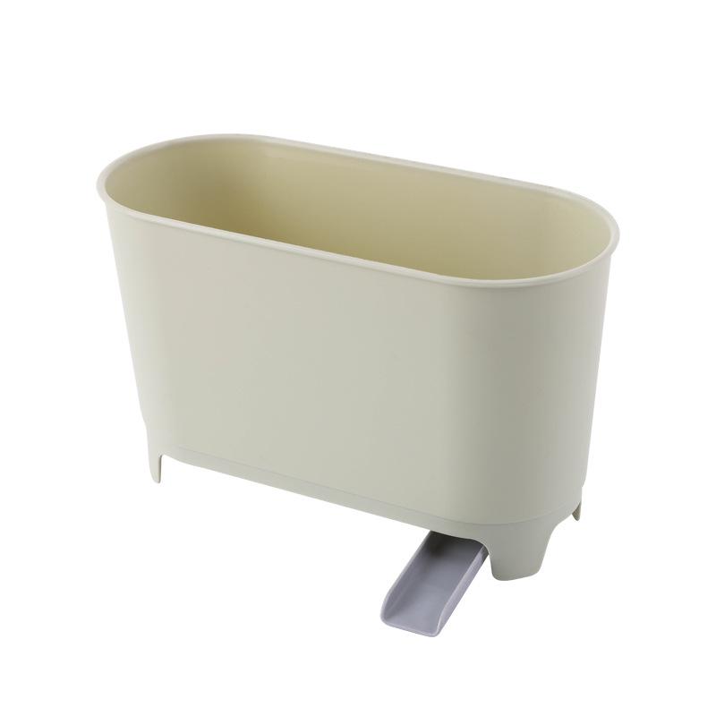 Compact Kitchen Countertop Waste Bin with Food Scrap Filter & Utensil Holder зелёный