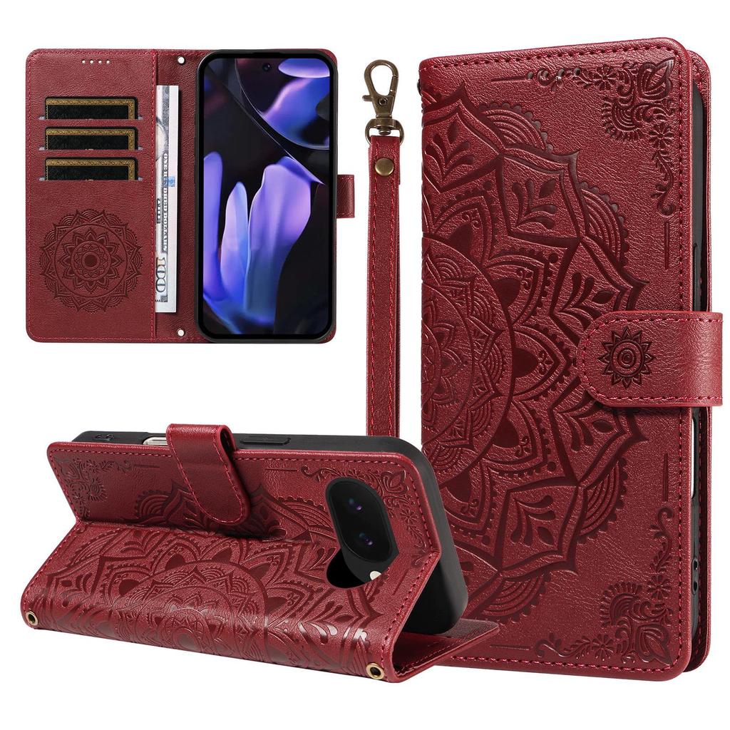 Compatible with Google Pixel 11 Pro XL Embossed Mandala Flip Case with Card Slot