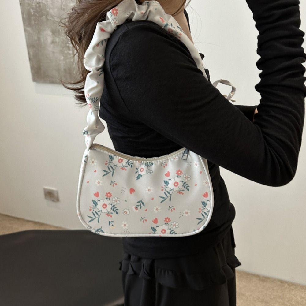 Large Capacity Printing Shoulder Bag Bow Lovely Tote Bag Cute Sweet Canvas Bag Student