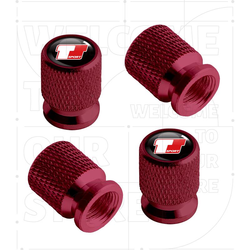 For Toyota GR Sport T Sport YARiS Hilux Camry LOGO 4pcs Car Wheel Tire Valve Aluminum Caps Tyre Stem Covers Airdust Waterproof