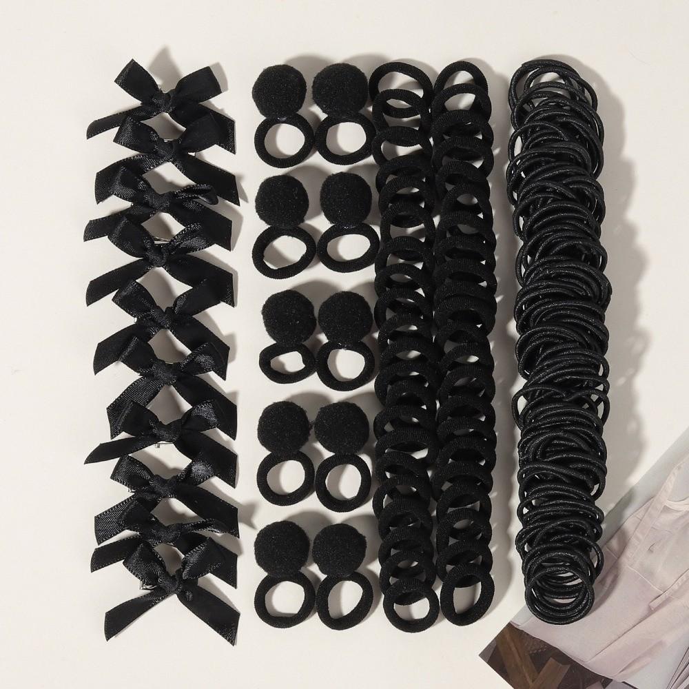 

170pcs Colorful Children s Hair Accessory Set Baby No Harm Hair Rubber Bands Daily Use чёрный