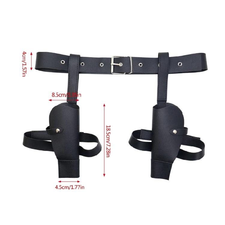 Western Gürtel PU Leder Konstruktion Oberschenkelgurt Verstellbarer Bund Cowboy Charm Design Schärpe für Freizeitkleidung