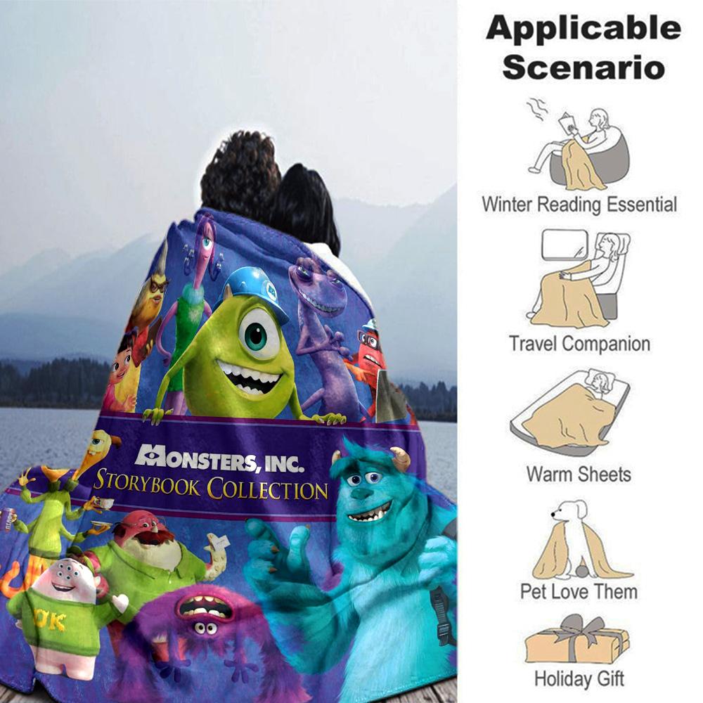 Monsters Inc Storybook Adventures Flanelldecke Super Weich Warm Gemütlich Decke Für Sofa Bett Büro Reisen Ganzjahres Heimdekoration Geschenk