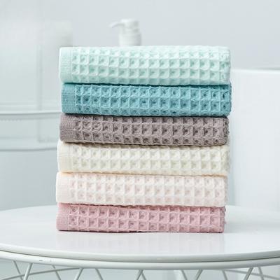 Toalla de Algodón Puro tipo Waffle Estilo Japonés Toalla Facial de Algodón Liso Absorbe Agua y Fácil de Secar Toalla para Adultos Duradera Duradera