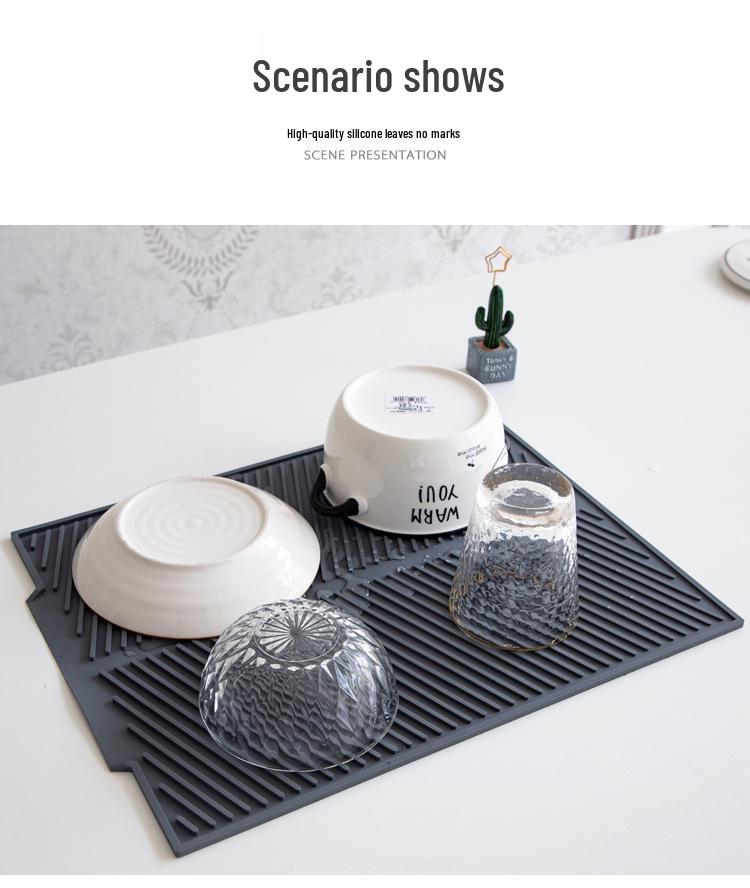 Silicone Non-Slip Heat Insulation Drain Mat for Kitchen and Dining Table